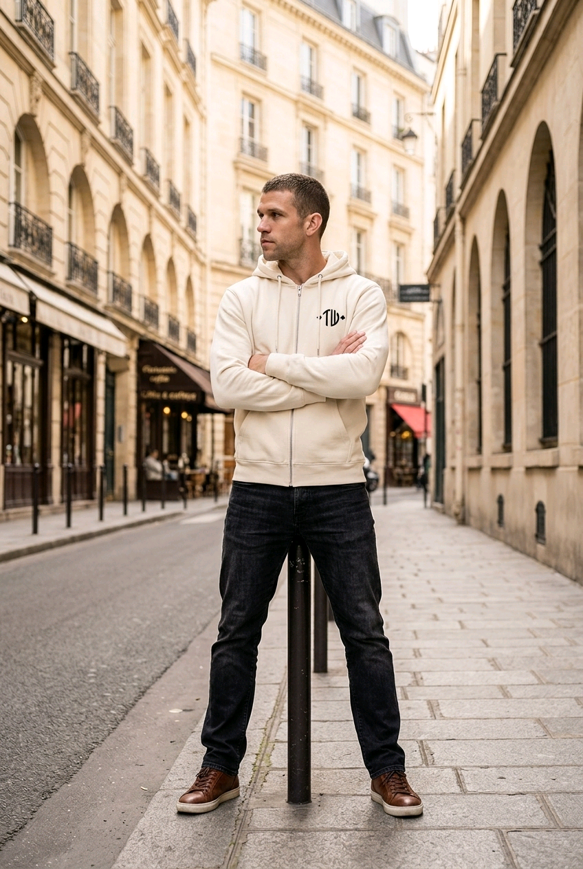 "Deep Black Signature" Premium-Zip-Hoodie