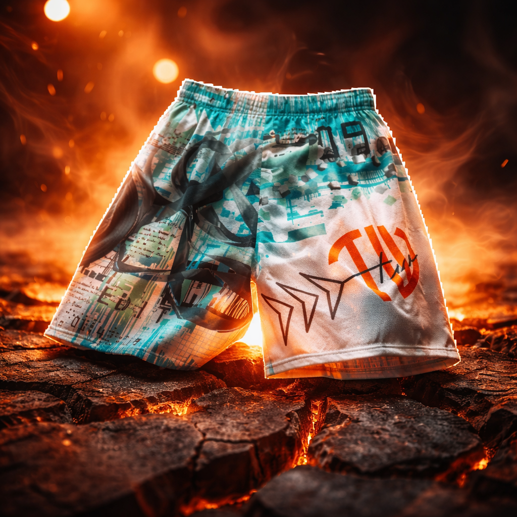 Premium unisex mesh shorts "Cyber Futurum"