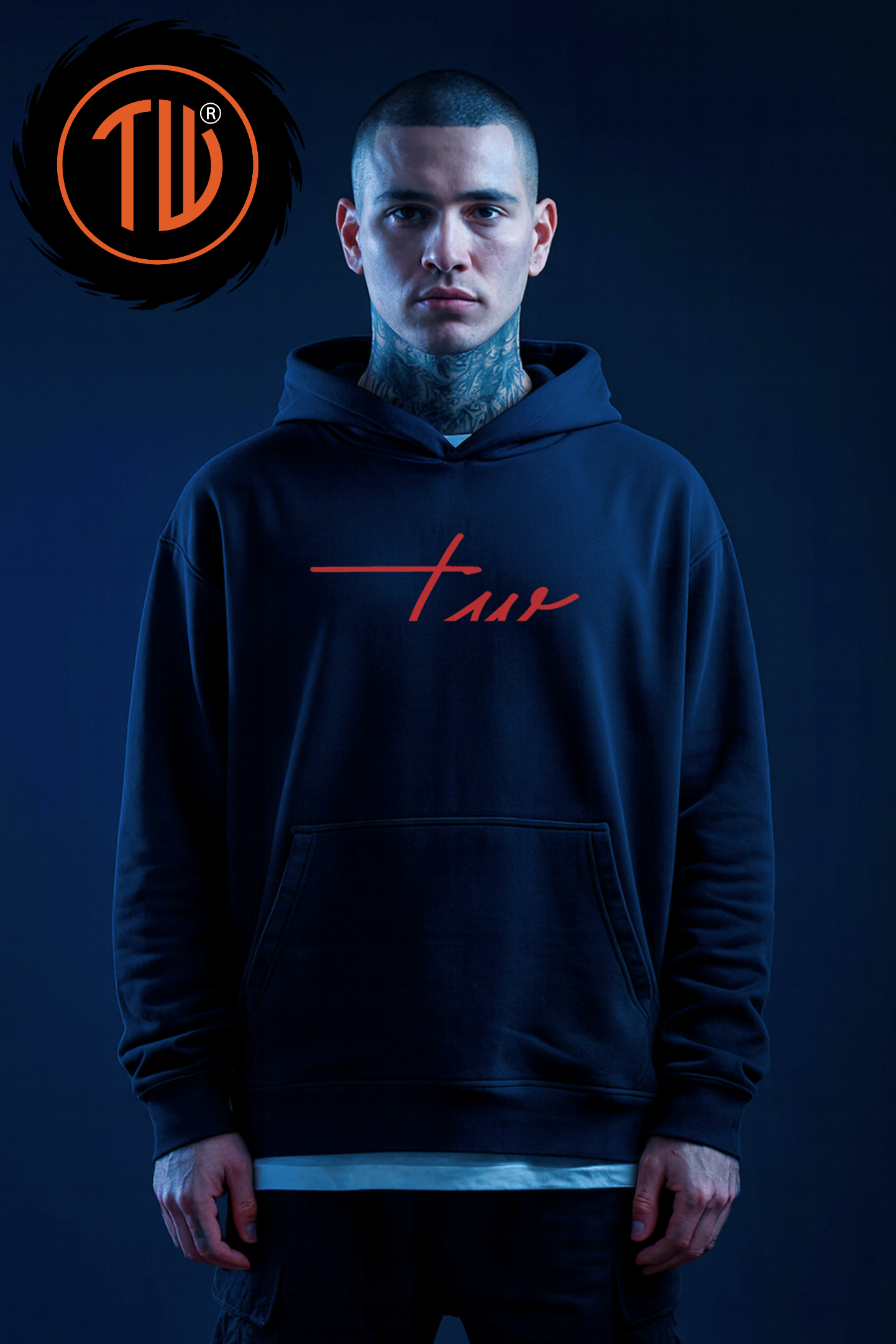 Premium Boxy-Hoodie for Men "Red Line Edition"