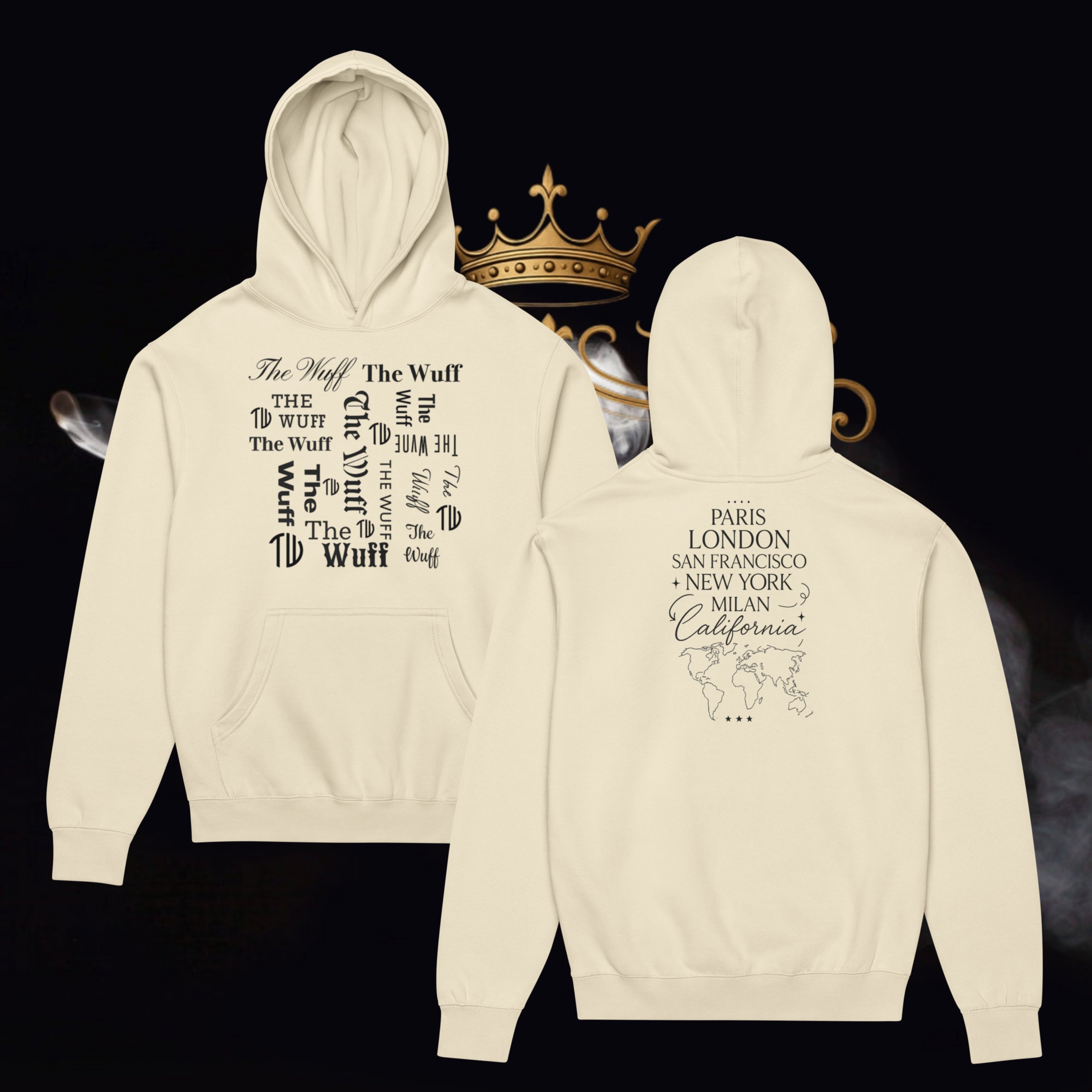 Sweat à capuche boxy premium pour homme "Black Worldwide Edition"