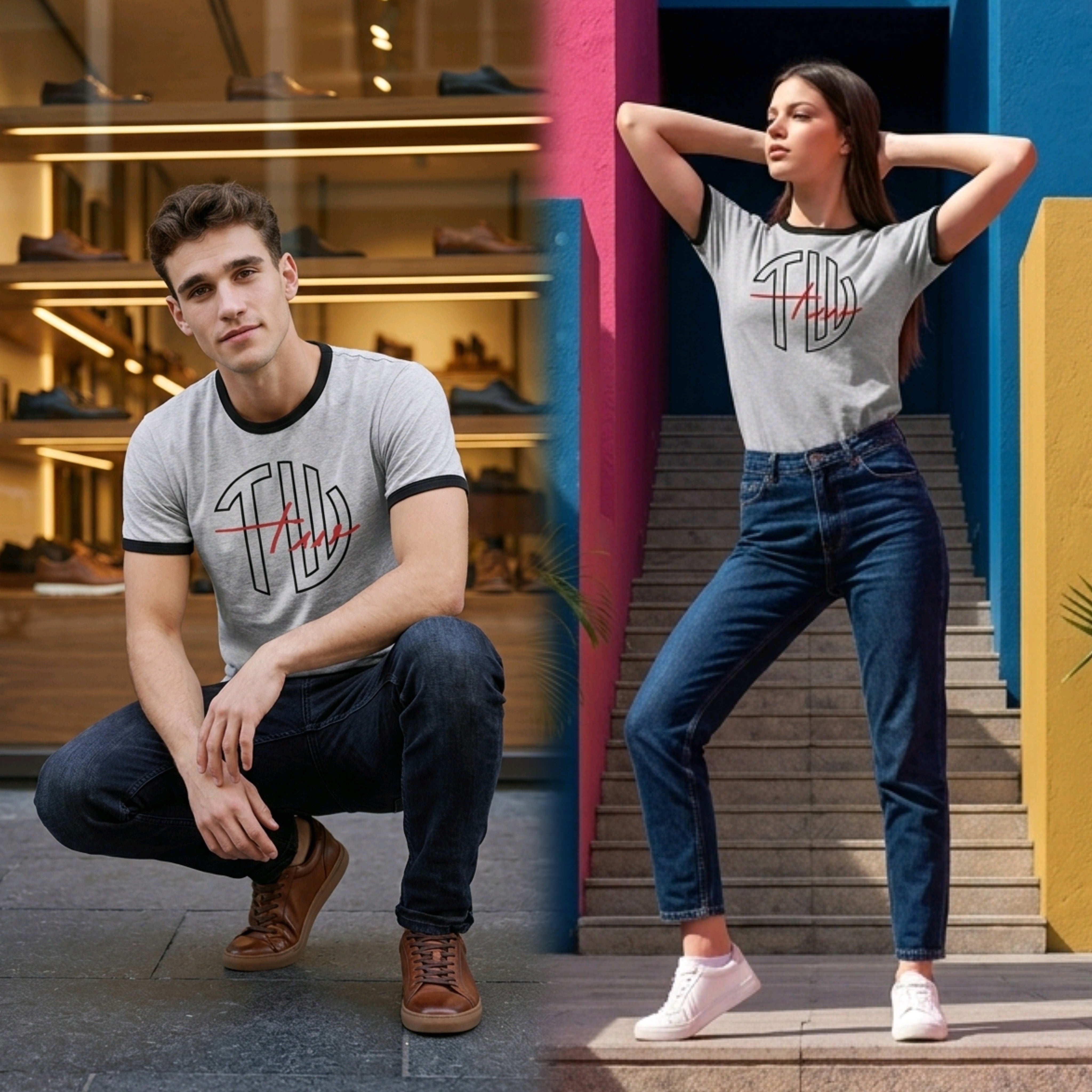 "ERYTHRAE Signature" Unisex Ringer-T-Shirt