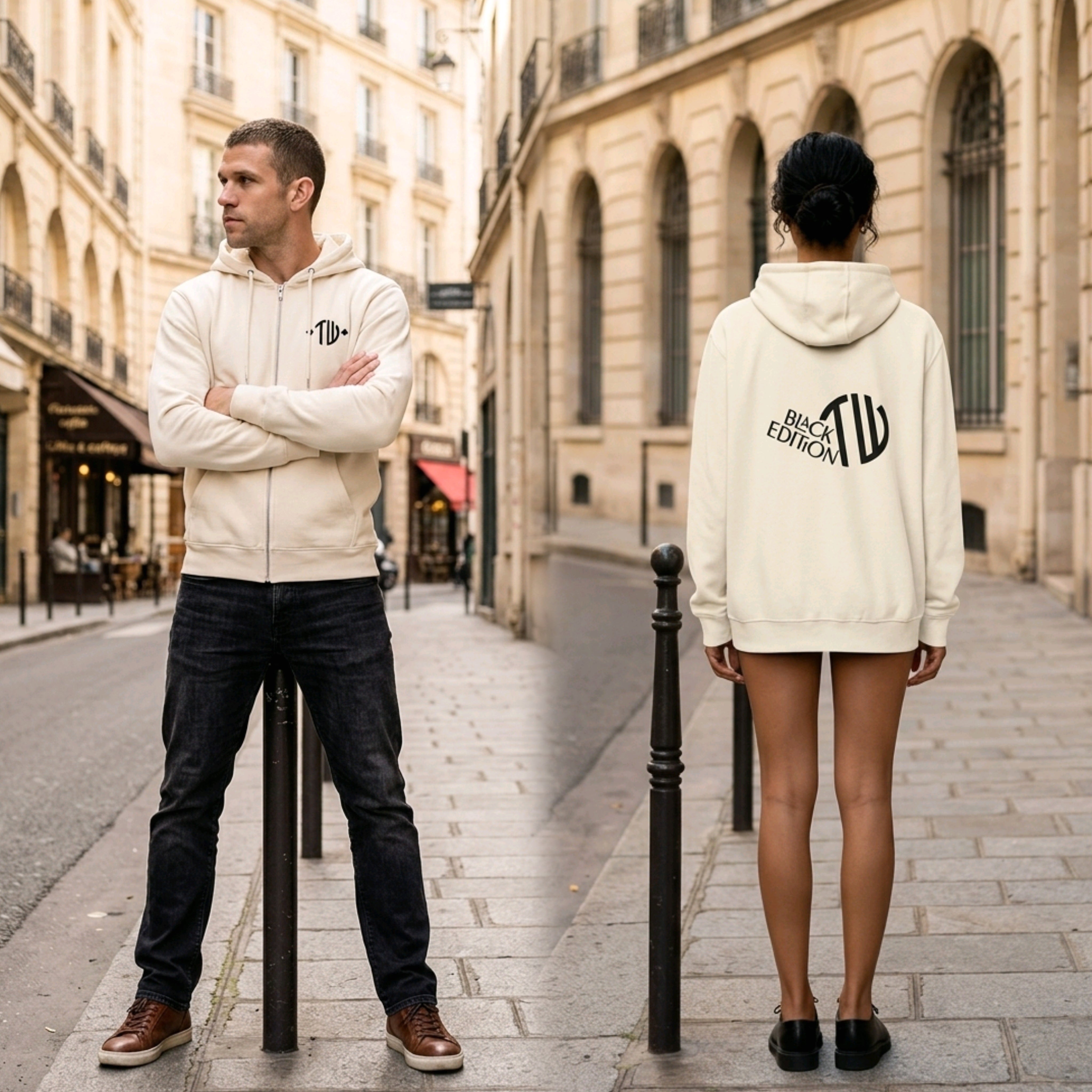 "Deep Black Signature" Premium-Zip-Hoodie