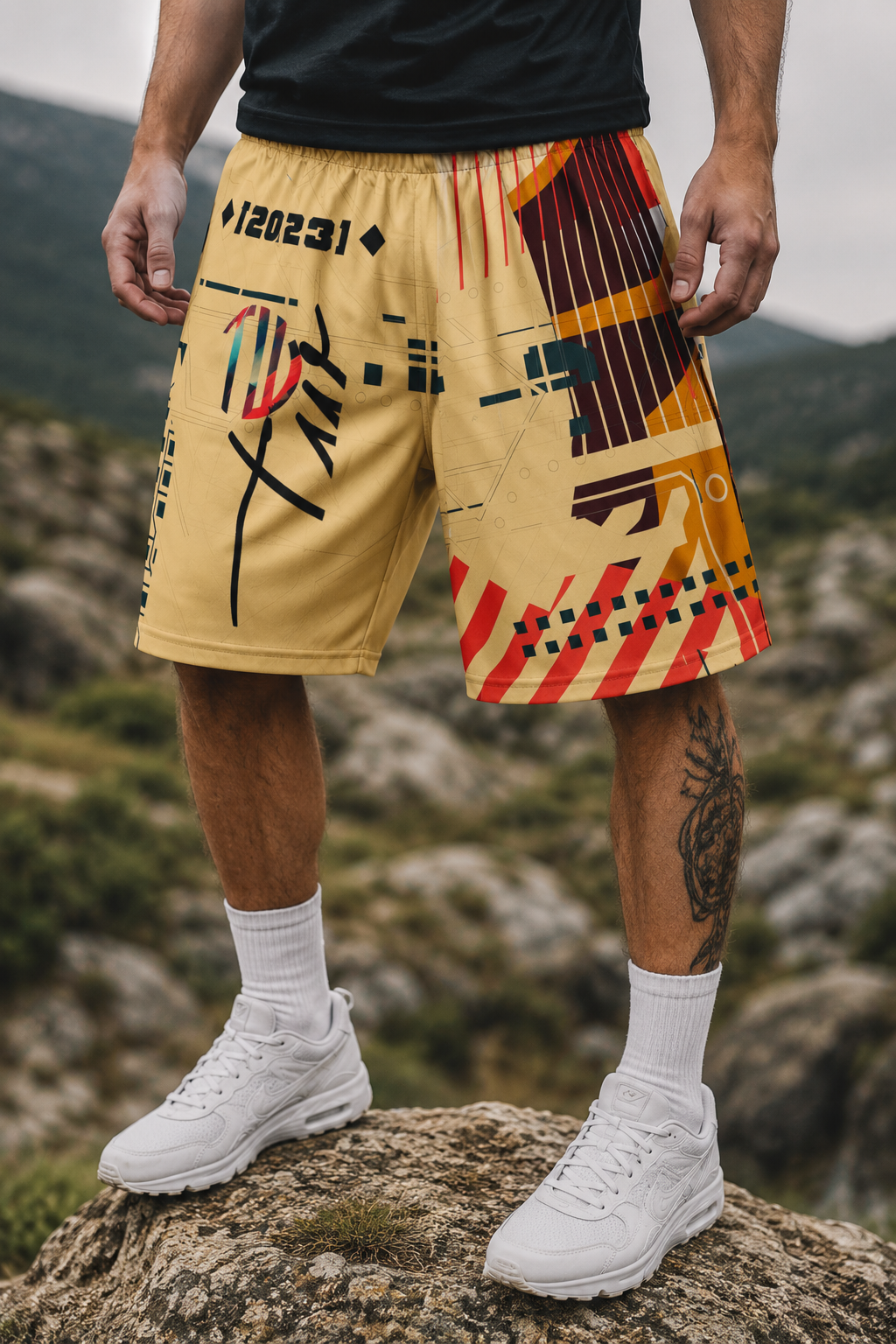 Premium Unisex Mesh-Shorts "Aurea Structura"