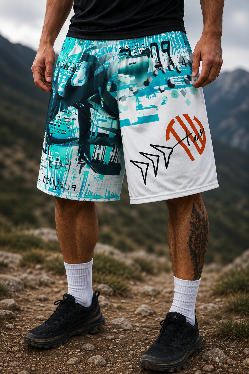 Premium unisex mesh shorts "Cyber Futurum"