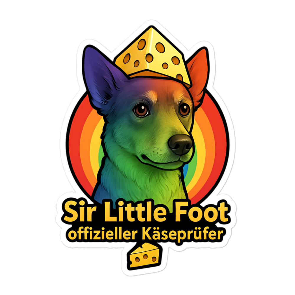 Premium Vinyl Aufkleber "Sir Little Foot offizieller Käseprüfer"